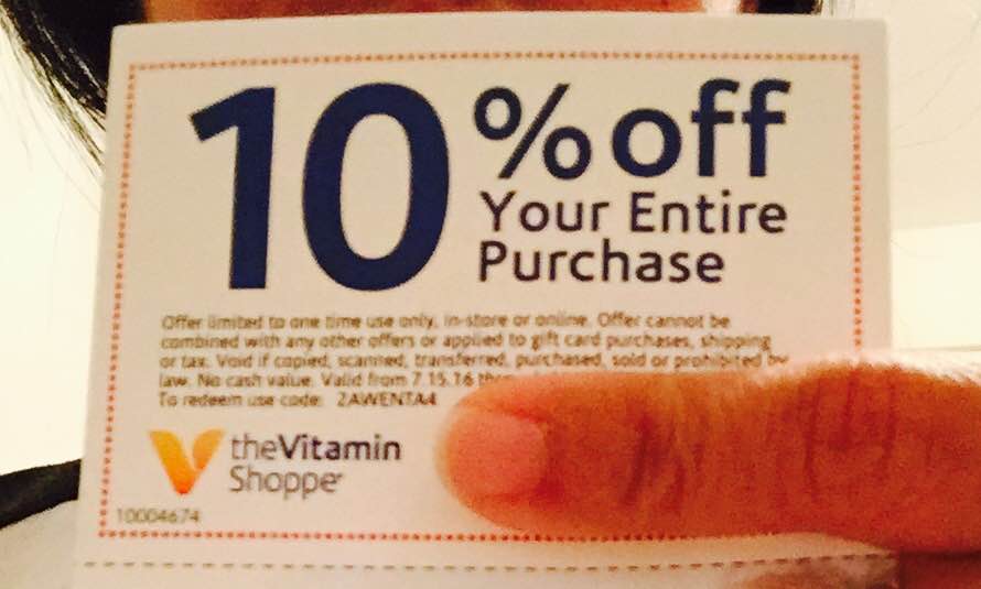 10% Off coupon from the Vitamin Shoppe